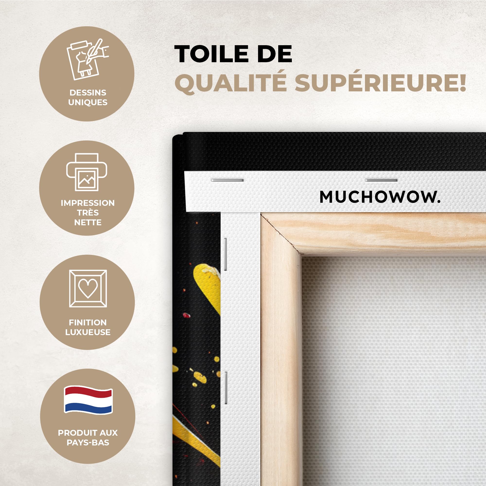 MuchoWow© Impression sur Toile Decoration Murale Peinture 60x90 cm Tableaux Decoratifs Muraux Déco Chambre Tableau Salon Vin - Verre - Graffiti - Apéritif - Rouge - Peinture