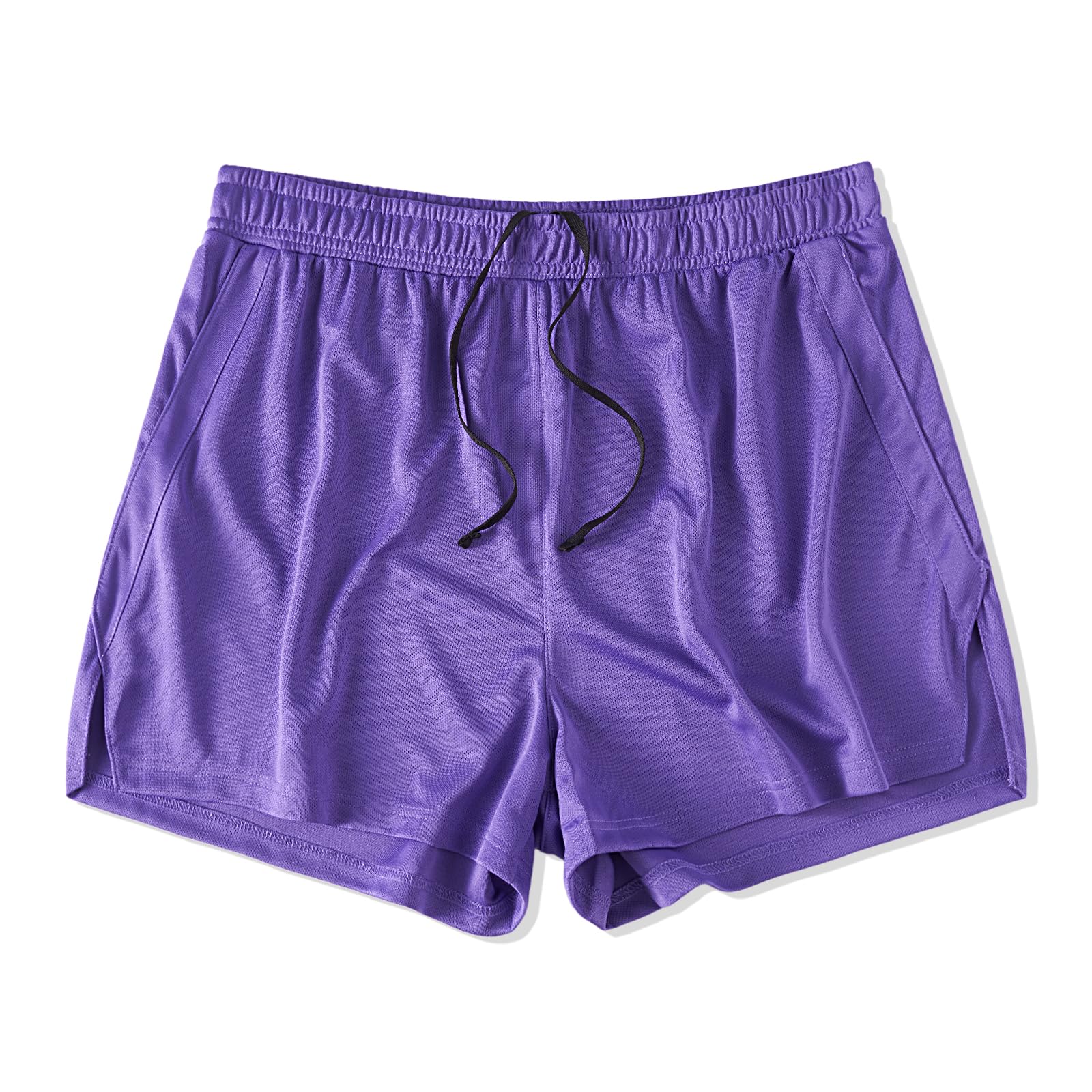 Amy Coulee Short de sport court en maille pour homme - Séchage rapide - Avec cordon de serrage intérieur