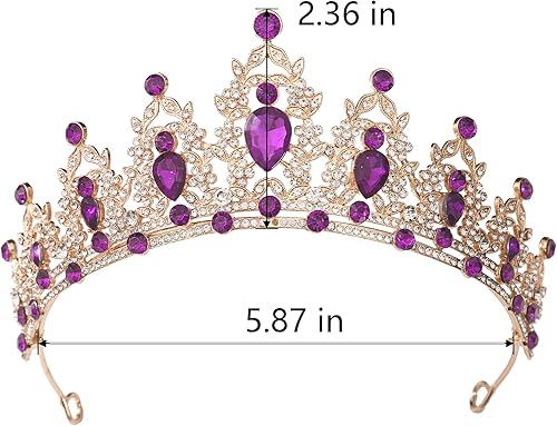Miniatura 113 de Kamirola - Corona de reina y tiaras corona de princesa para mujeres y niñas, diademas de cristal para novia, princesa para bodas y fiestas (01)