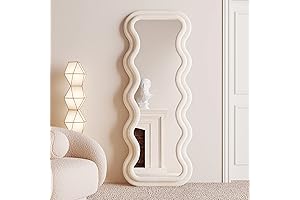 BOJOY Wavy Edge Full Length Mirror: Art for Your Space