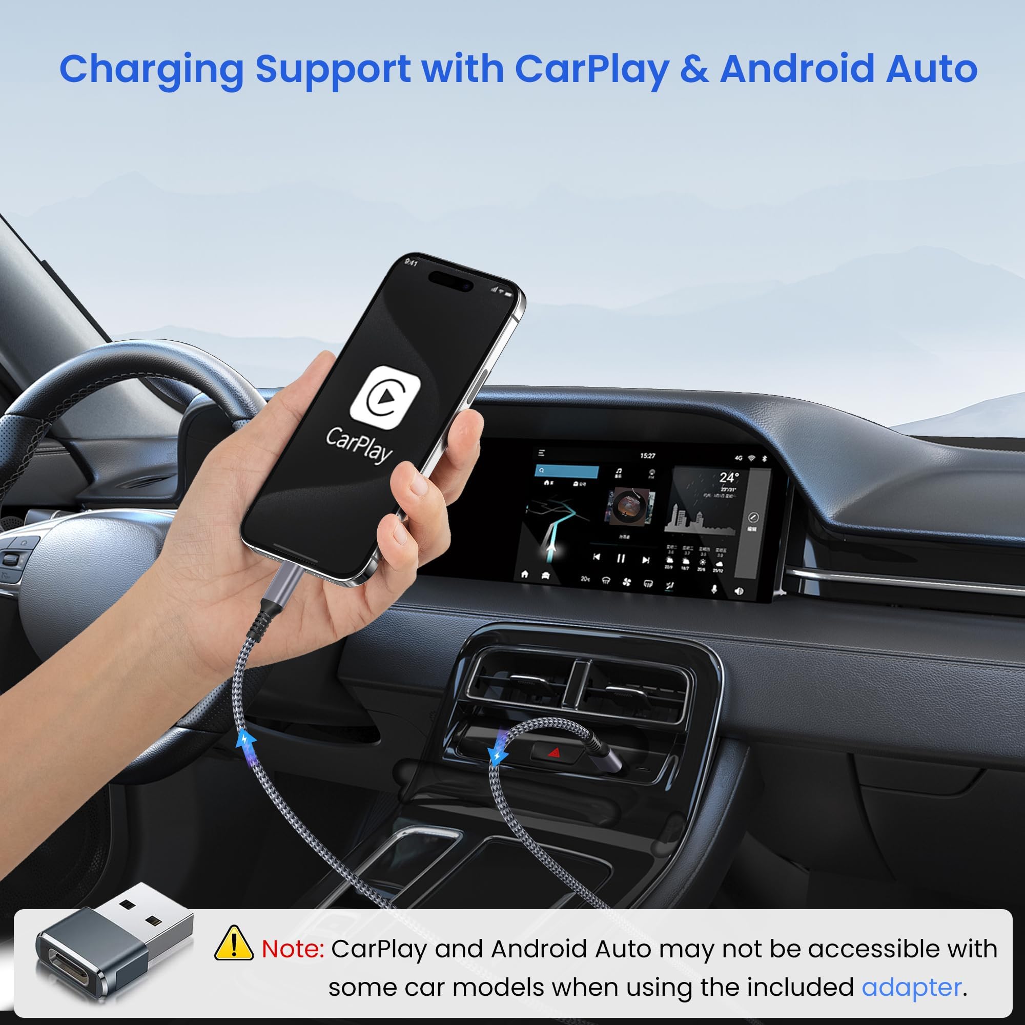 Elebase Cavo USB C a C 100W 3M con Adattatore USB,Caricatore Rapido 20V/5A PD per MacBook, iPad Pro Air 5 6 Mini 7,iPhone 17 16 15 Pro Max Plus Air,Samsung Galaxy S8 S9 S10 S10E S25 S24 FE Ultra Plus