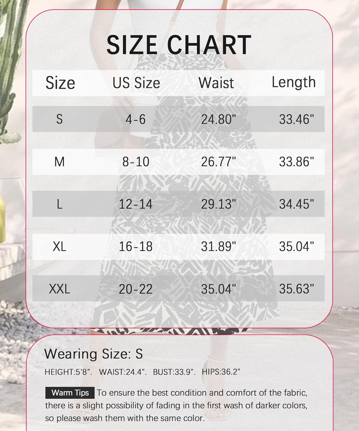 KUOTAI High Waisted Ruffle Tiered Midi Skirts for Women Boho Flowy A Line Summer Beach Long Maxi Skirt with Pockets - Image 6