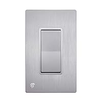 Vista 45 de ENERLITES - Interruptor de palanca decorativo de encendido/apagado con placas de pared, unipolar, 3 cables, tornillo de conexión a tierra, grado