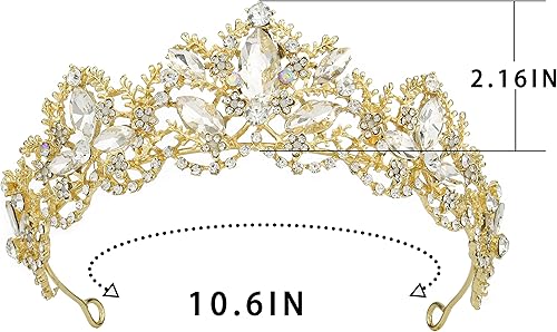 Miniatura 5 de Corona barroca de boda con diamantes de imitación, coronas y tiaras de novia de cristal, corona de graduación, accesorios para el cabello para