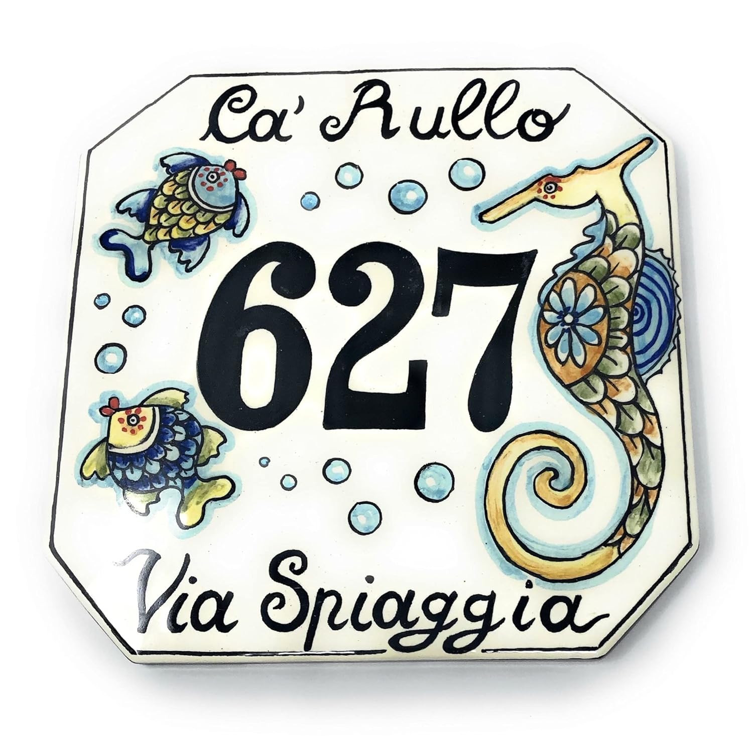 CERAMICHE D'ARTE PARRINI - Italian Ceramic Art Pottery Tile Custom House Number Civic Address Plaques Decorative Hand Painted Made in ITALY Tuscan