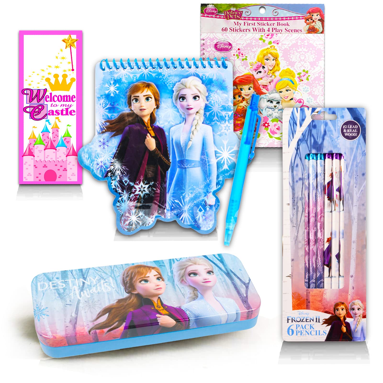 Disney Frozen Stationary Set for Girls - Bundle with 15 School Supplies Including Pencils, Notebook, Stickers, and More! (Frozen Gifts for Girls)