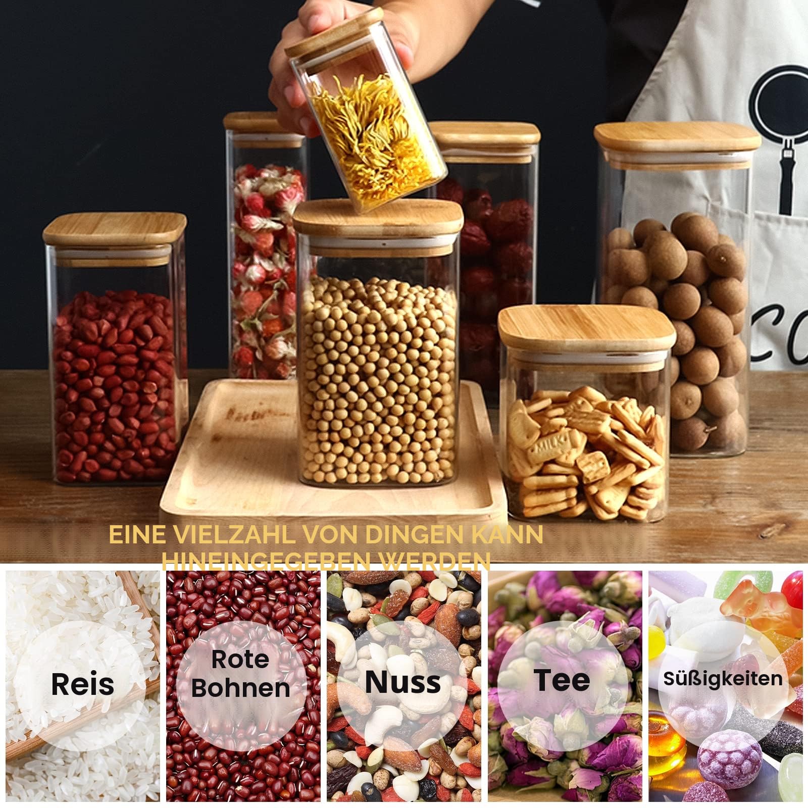 aufbewahrung küche glas eckig BARAKYEG Vorratsdosen 12er Set,750ml/430ml Vorratsgläser mit Deckel Eckig,Glasbehälter Holzdeckel- Glas Vorratsdosen Luftdicht für Cornflakes,Müsli,Bohnen,gewürze aufbewahrung Küche, Haushalt & Wohnen Bauen & Renovieren Medizinisches) Cannabis richtig lagern Größe:30x20x10 cm