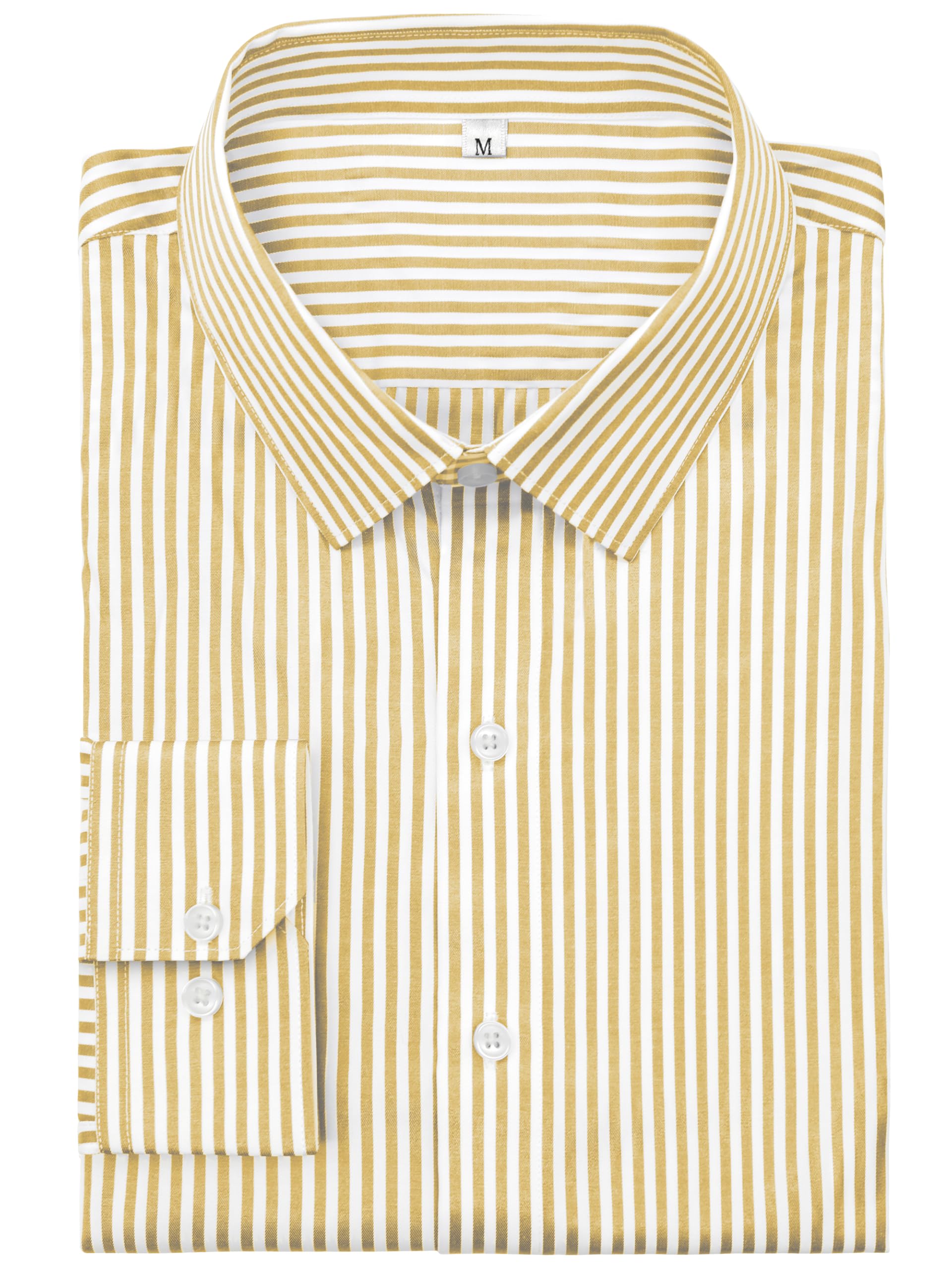 GIANZEN Grade 4 Wrinkle-Resistant Long Sleeve Striped Button-Down Shirt for Men Mens Dress Shirts