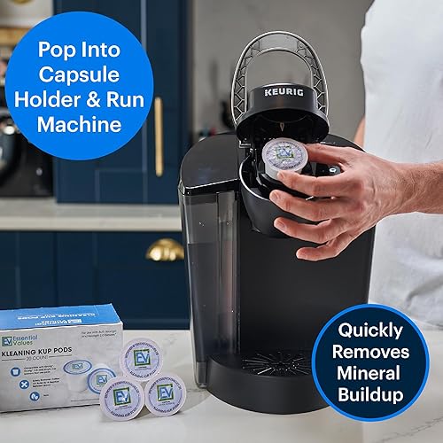Miniatura 6 de Essential Values Cápsulas de enjuague compatibles con solución de descalcificación Keurig, paquete de 10 unidades, descalcificadora para máquinas de