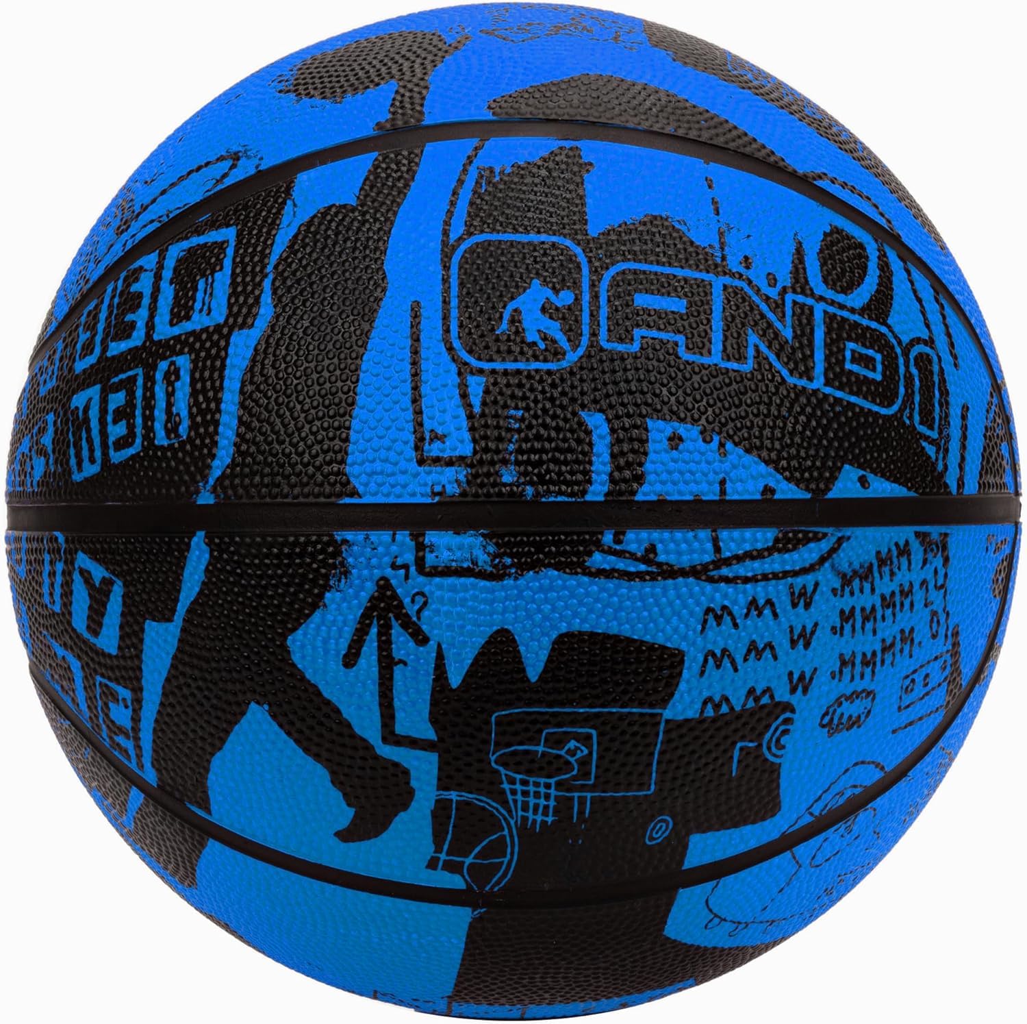 AND1 Street Art - Balón de baloncesto de goma, tamaño 7 (29.5 pulgadas), diseño de canal profundo, hecho para interiores y exteriores