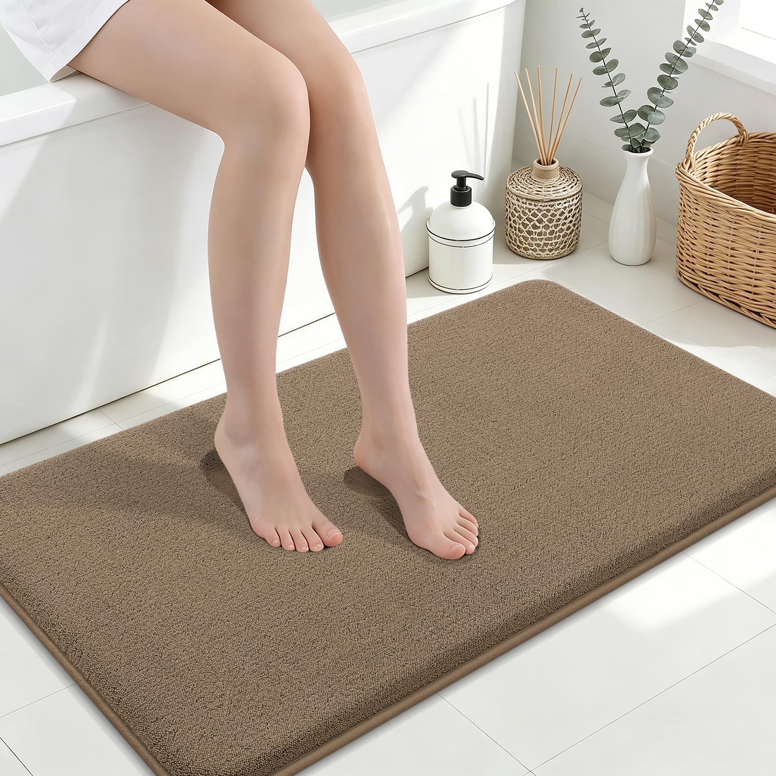 Smiry Smiry Memory Foam Bath Mat 40x24, Extra Soft Absorbent Bathroom Rugs