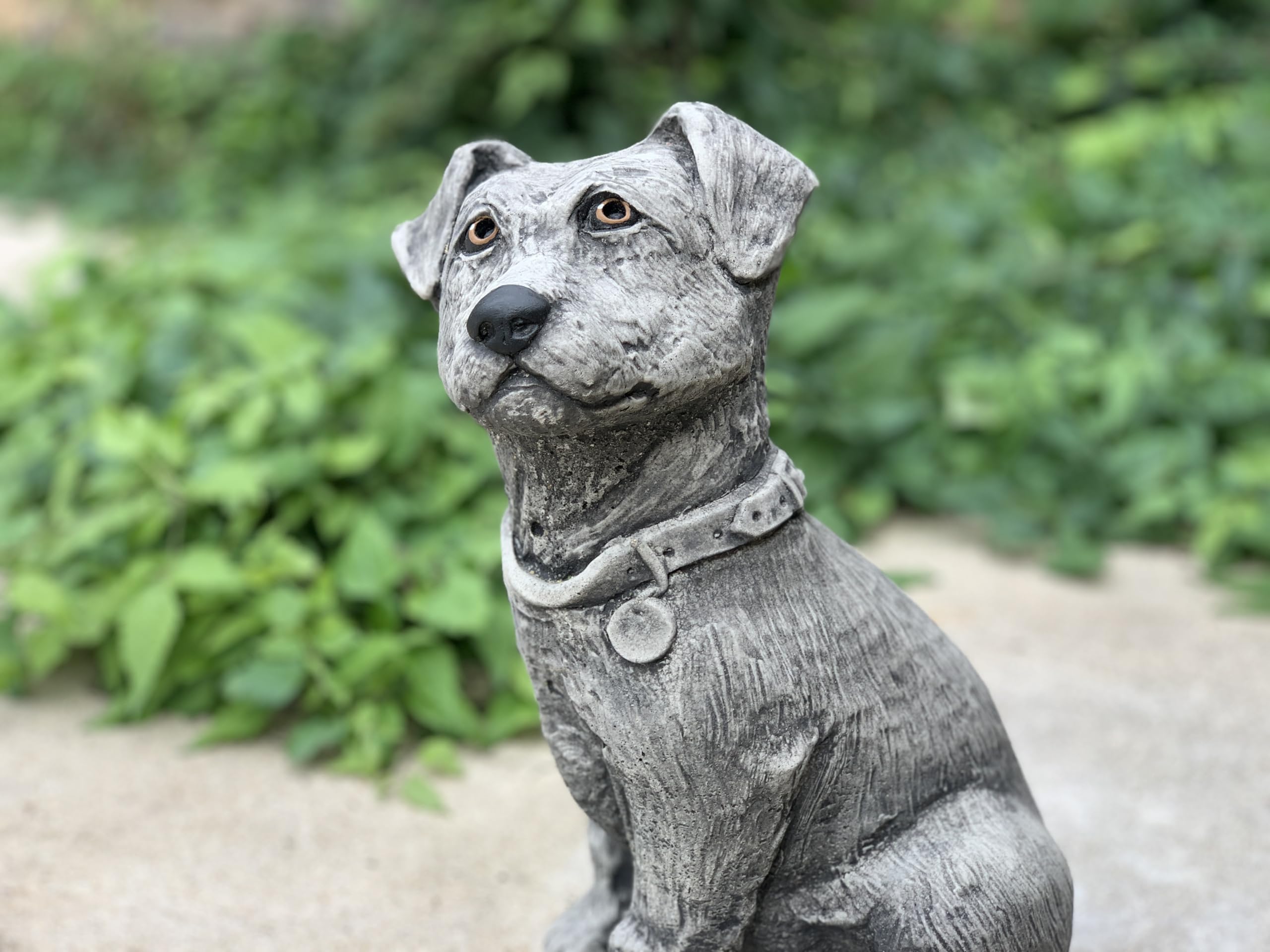 Amazon.co.jp: コンクリート製犬の彫刻 ジャックラッセルテリア 犬の像