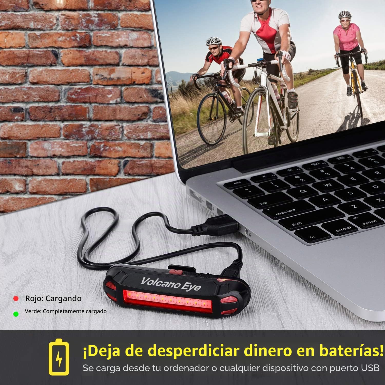Luz Trasera para Bicicleta Potente (2 Paquetes) Luz de Seguridad LED Recargable USB Piloto Impermeable para Ciclismo Súper Brillante Rojo Verde Azul 7 Modos Adecuada para Bici de Carretera