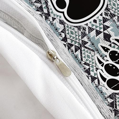 Miniatura 5 de AILONEN Juego de funda de edredón de oso gris, tamaño Queen, juego de ropa de cama de oso grizzly de animales del bosque, juego de edredón vintage