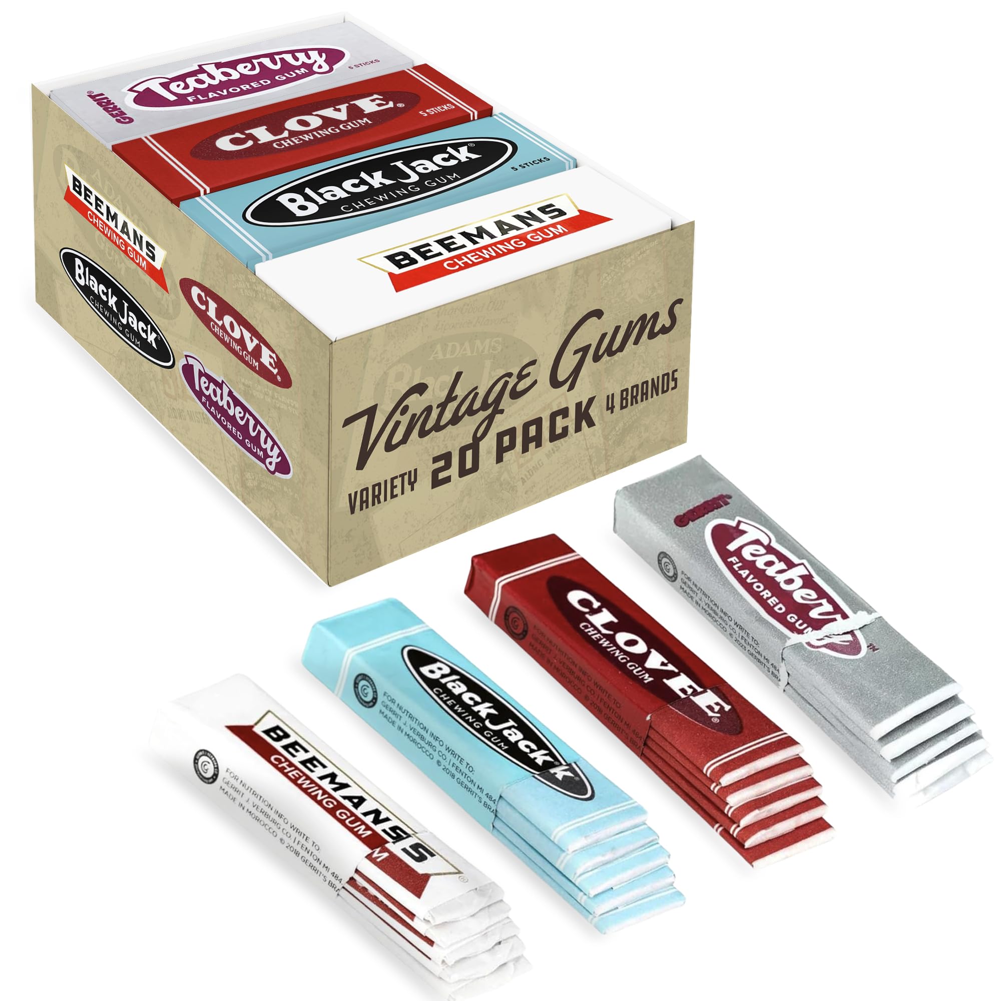 Amazon.com : Gerrit's 20 Count Variety Gum Pack - Clove, Beeman's