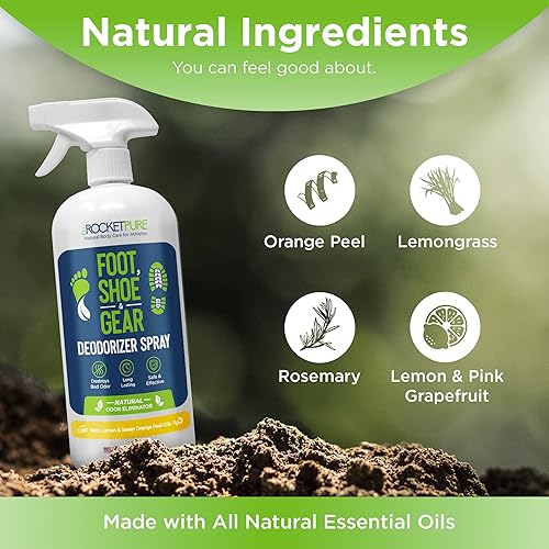 Miniatura 17 de Rocket Pure Spray desodorante natural para zapatos, espray eliminador de olores en aerosol para pies, desodorante en aerosol para zapatos, spray