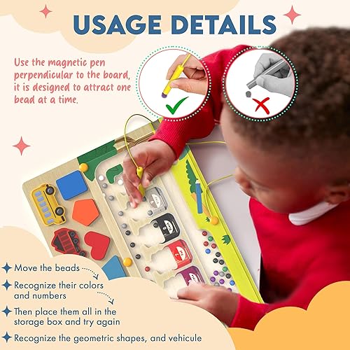 Miniatura 2 de Tablero magnético de laberinto para niños de 3 a 5 años, madera educativa Montessori para todos los niños de 3 años en adelante, tablero de