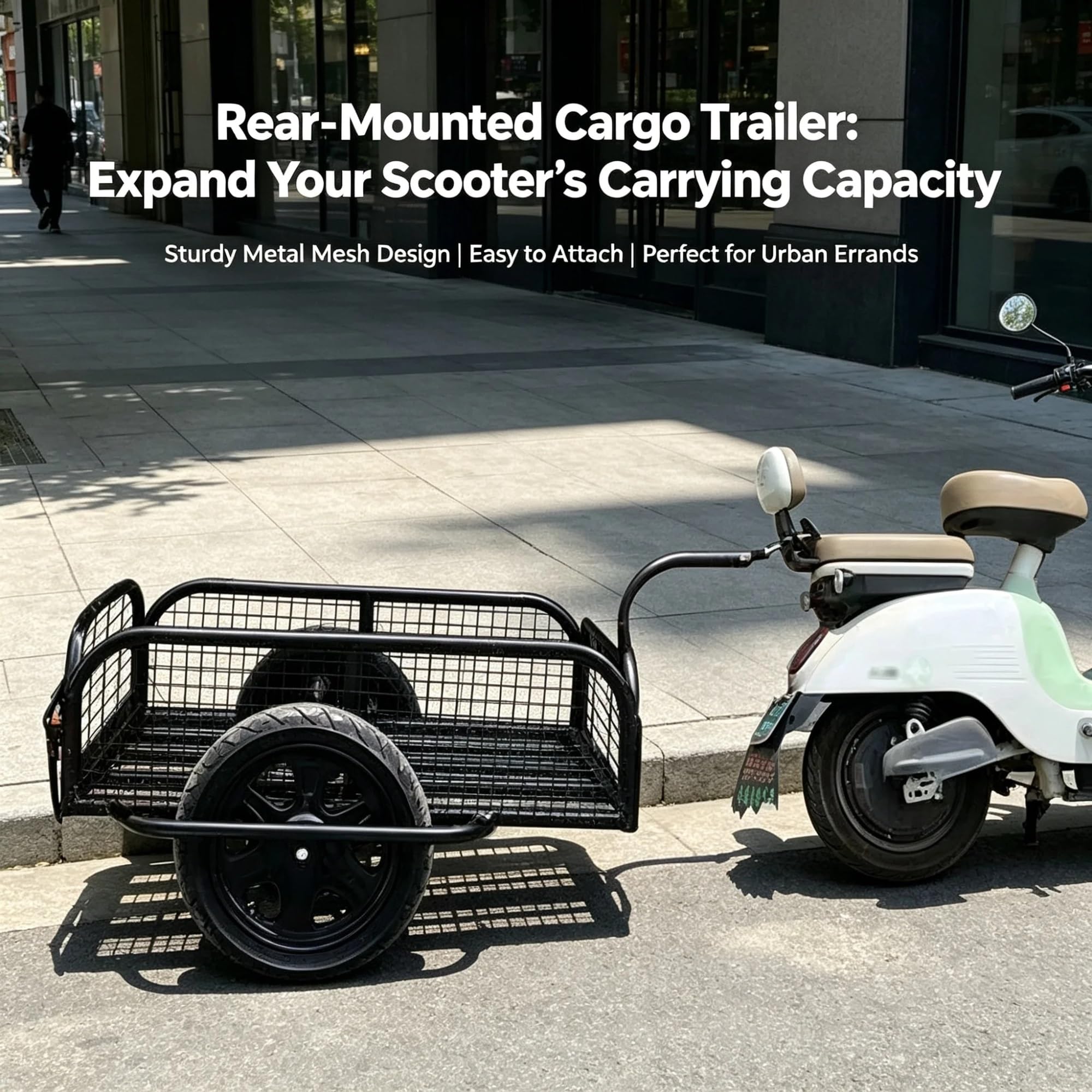 Remorque Cargo Monoroue Tout‑Terrain pour Vélo Électrique, Panier Arrière Lourd avec Suspension à Ressort