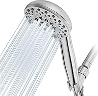 COSURO High Pressure Handheld Shower Head: 5 Modes, 59" Stainless Steel Hose, Adjustable Bracket, Anti-Clog Nozzles - Chrome