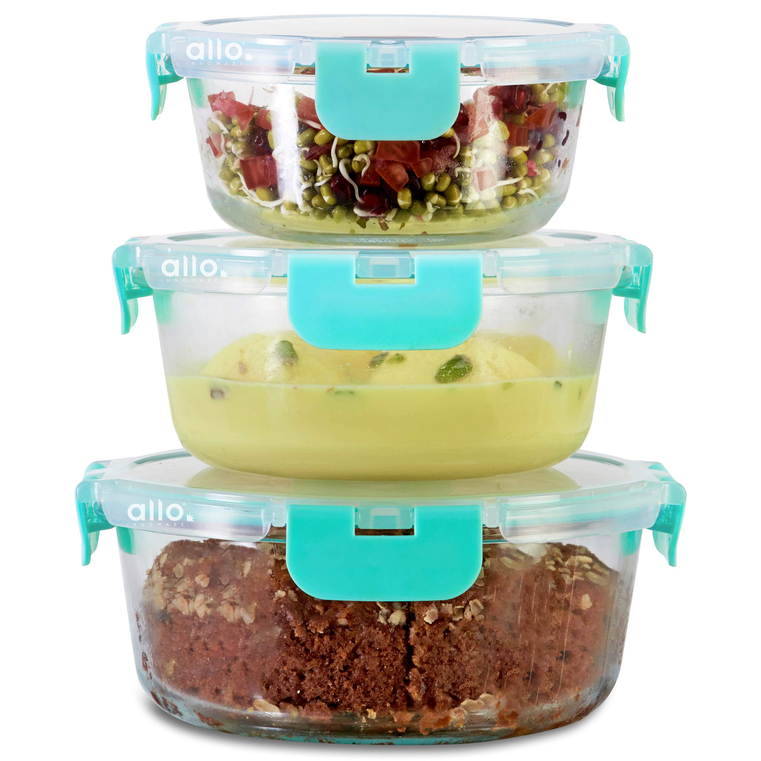 Buy Allo FoodSafe Glass Containers with Lids with Break Free Lock