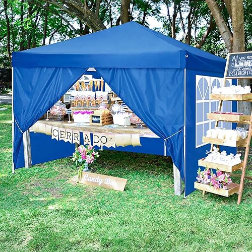 Vista 45 de Tienda de campaña desplegable de 10 x 20 pies con paredes laterales, tienda de campaña resistente al aire libre con 4 bolsas de arena y bolsa