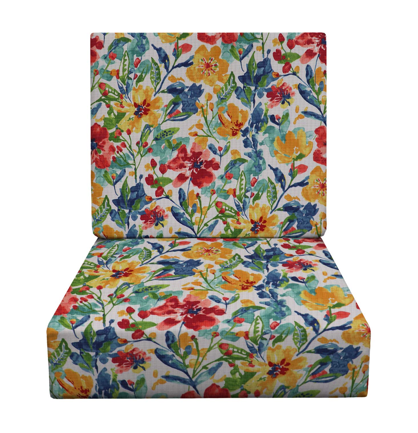 RSH DECOR: Deep Seating Foam Cushion Set | 24” x 27” Seat | All-Weather Spun Fabric | Water and Fade-Resistant | Outdoor Chair Cushion Set for Patio Furniture | Oakmont Hightown Festival