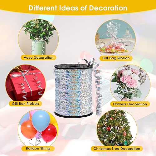 Miniatura 34 de Cinta rizadora morada – Cinta rizadora metálica brillante de 500 yardas para envolver regalos, globos, Halloween y fiestas de cumpleaños Cinta morada