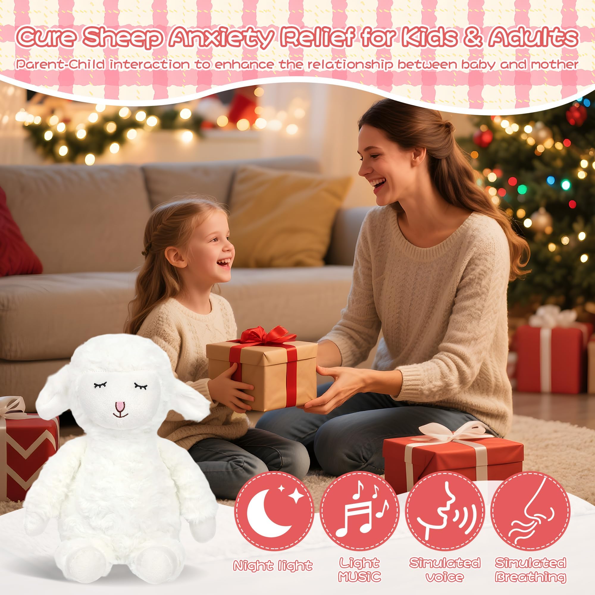 Alivio Lamb Soft Toy Plush Singing Music Sheep, Ultra Soft Stuffed Animal for Kids & Babies - Image 3