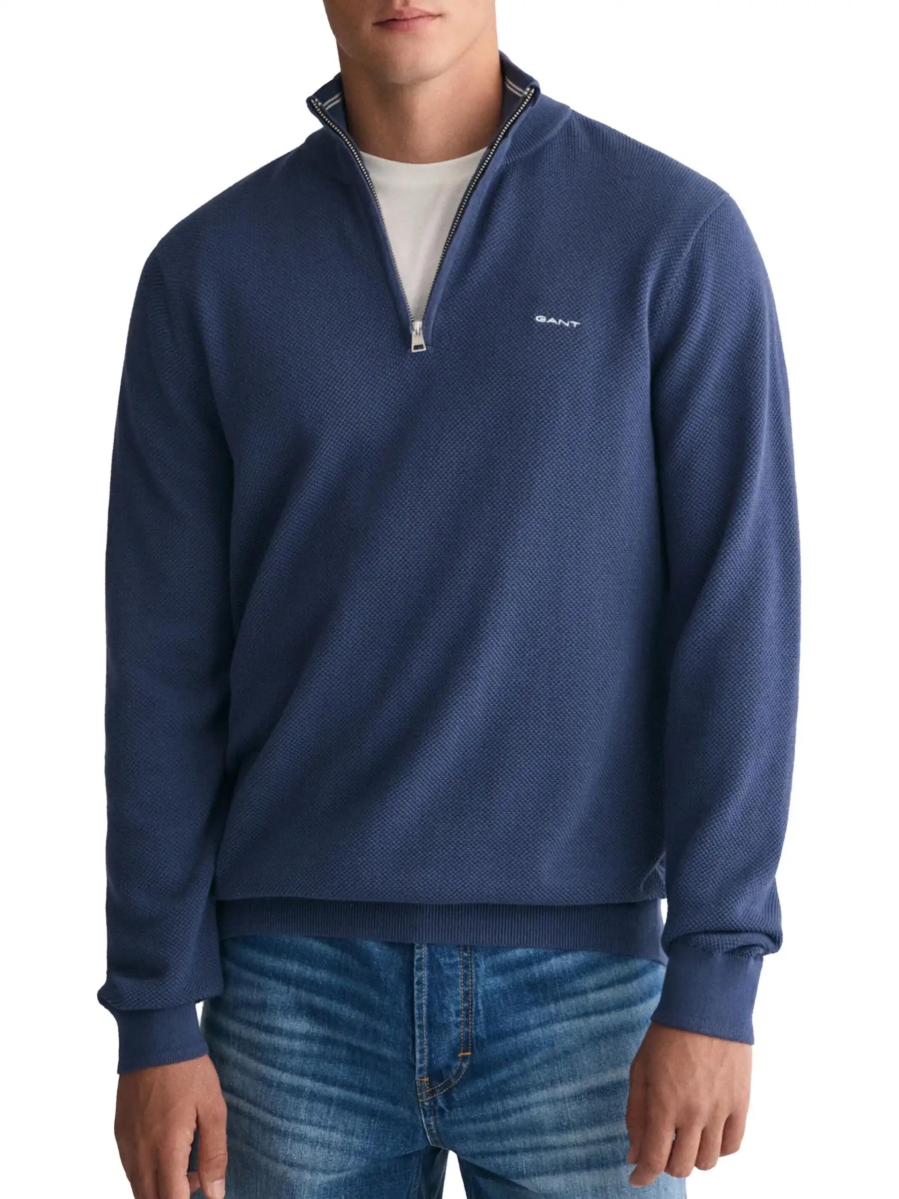 GANTMen's Cotton Pique Half Zip Sweater