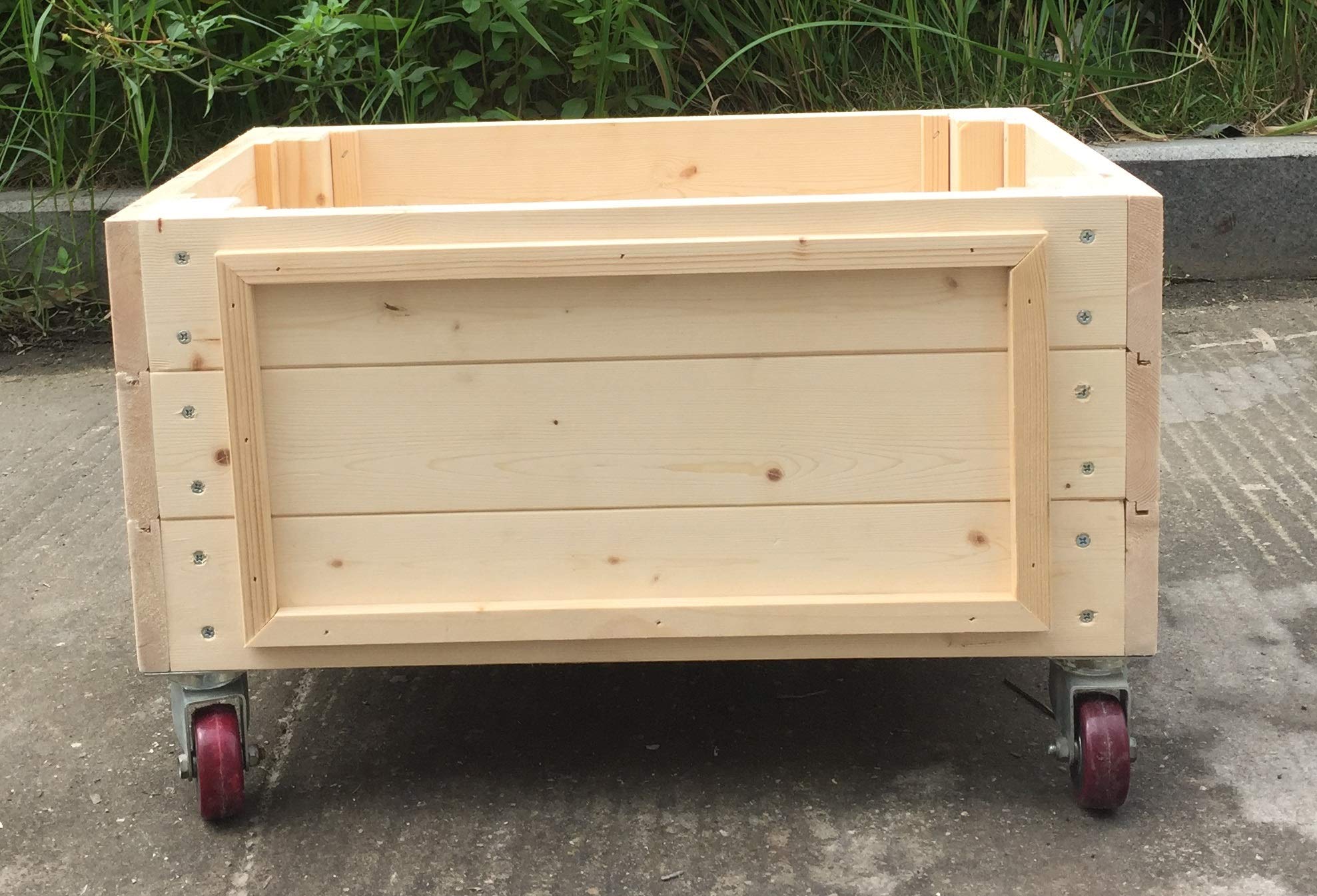 SENY Seny Raised Garden Beds for Vegetables 100 Wood Planter Boxes with Wheels Outdoor Flower Bed Kit, Natural, 24 Inch (L) x 14 Inch (W) x 14 Inch (H);