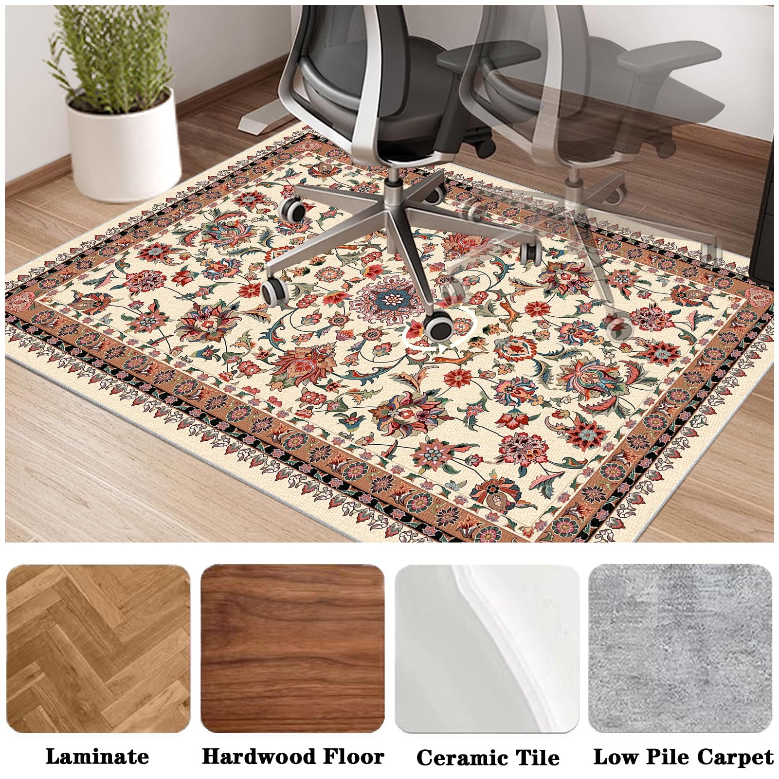 Tappeto Sedia Ufficio Gaming 70 x 120 cm Tappeto Salvapavimento Antiscivolo Ufficio Protettore del Pavimento, Tappeto per Sedia con Ruote, Tappetino Pavimenti per Parquet e Pavimenti Duri/Piastrelle