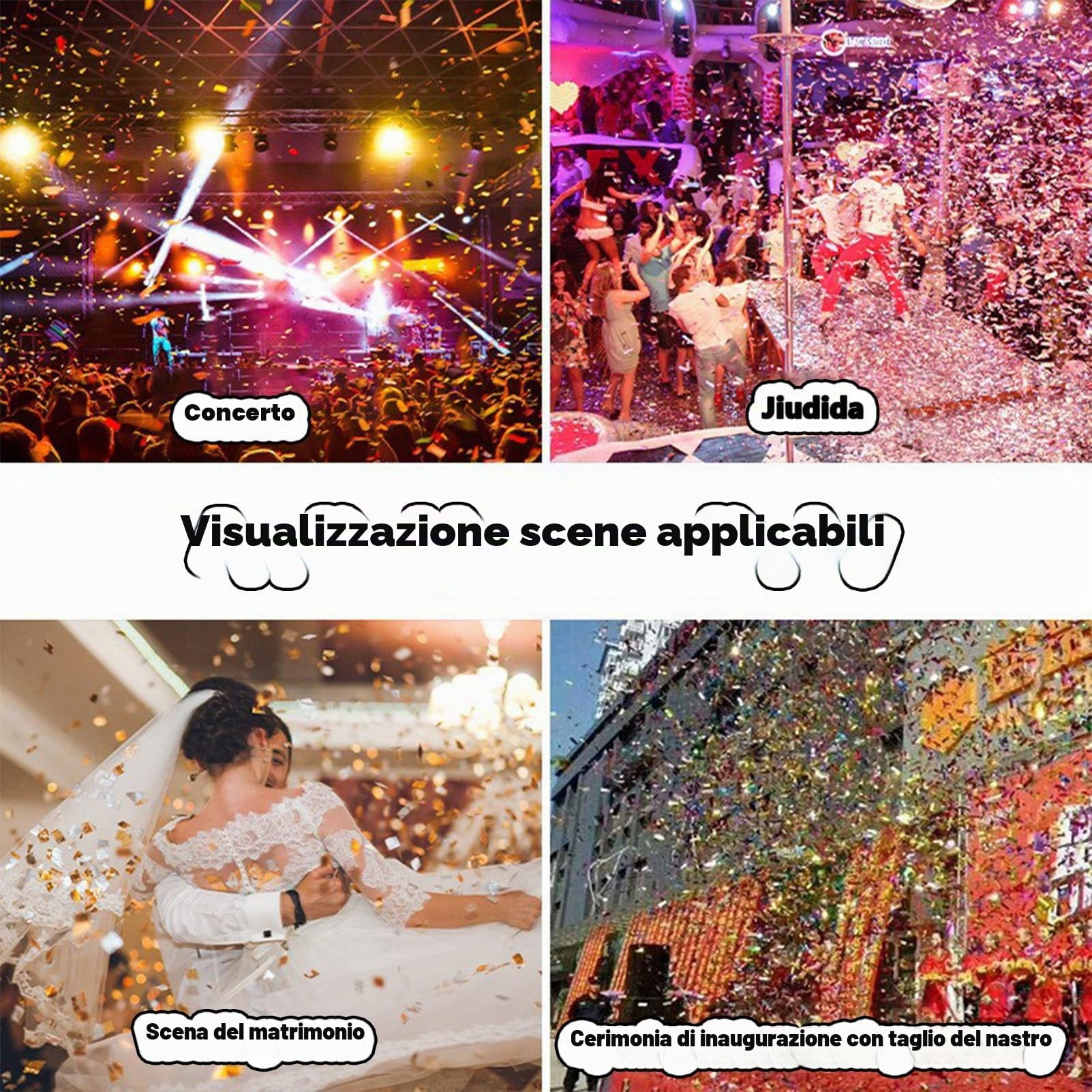 Macchina per coriandoli Professionale a 4 Teste, Lancia coriandoli Elettrico, Cannone per coriandoli, Effetto di Illuminazione da palco, soffiatore di coriandoli per Matrimoni, Feste, palco
