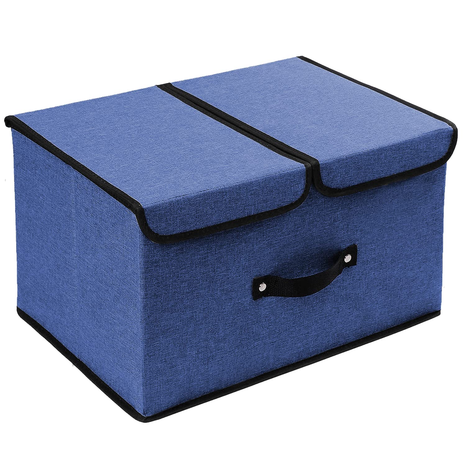 DOUBLE R BAGS Storage Bins with Lids Large Foldable Storage Boxes Bins Double Lids Stackable Storage Box Basket Closet Organizer with Handle Divider for Shelf Office (2 Navy) (B09YTMWPGD) Amazon Price History, Amazon Price Tracker