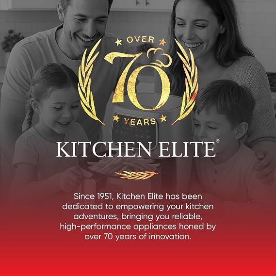 Kitchen Elite Countertop Digital Air Fryer with LED Screen, Green, 5.5 Qt