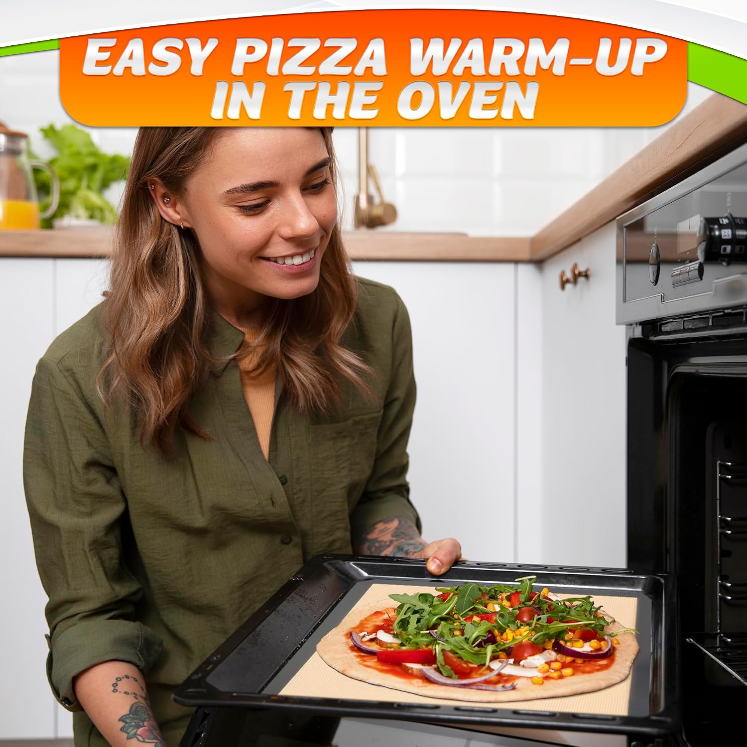3 Pcs Silicone Baking Mat with Reinforced Edges, Heat Resistant