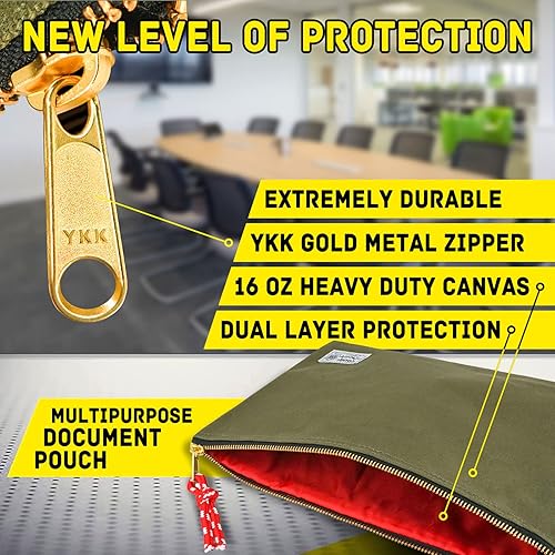 Miniatura 8 de Rough Enough Canvas Pequeño Archivo Carpeta Organizador Documento Seguro EDC Bolsa RE8290 Negro+AG