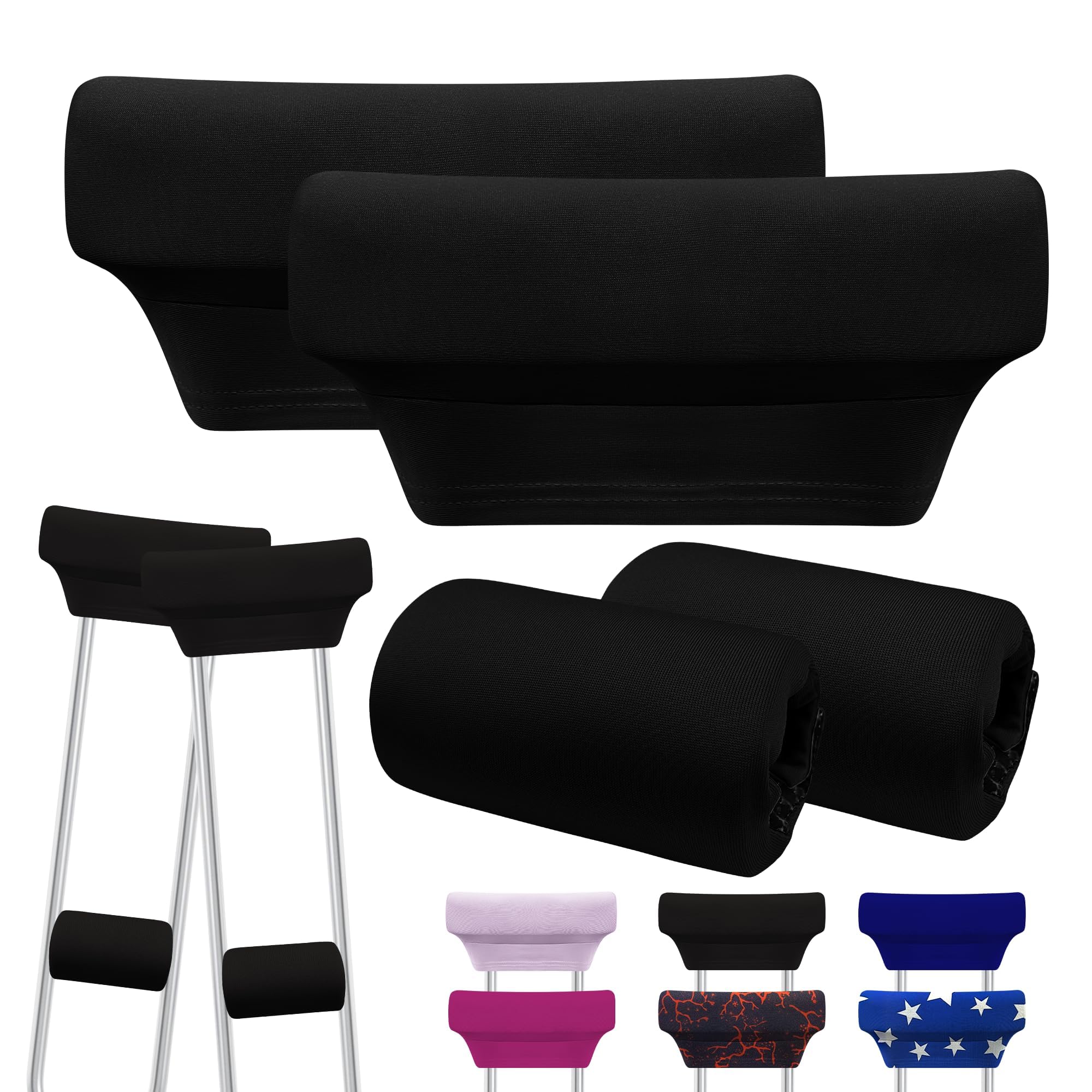 SPRING SEAON Soft Underarm Crutch Padding and Hand Grip Covers,6-Piece Set