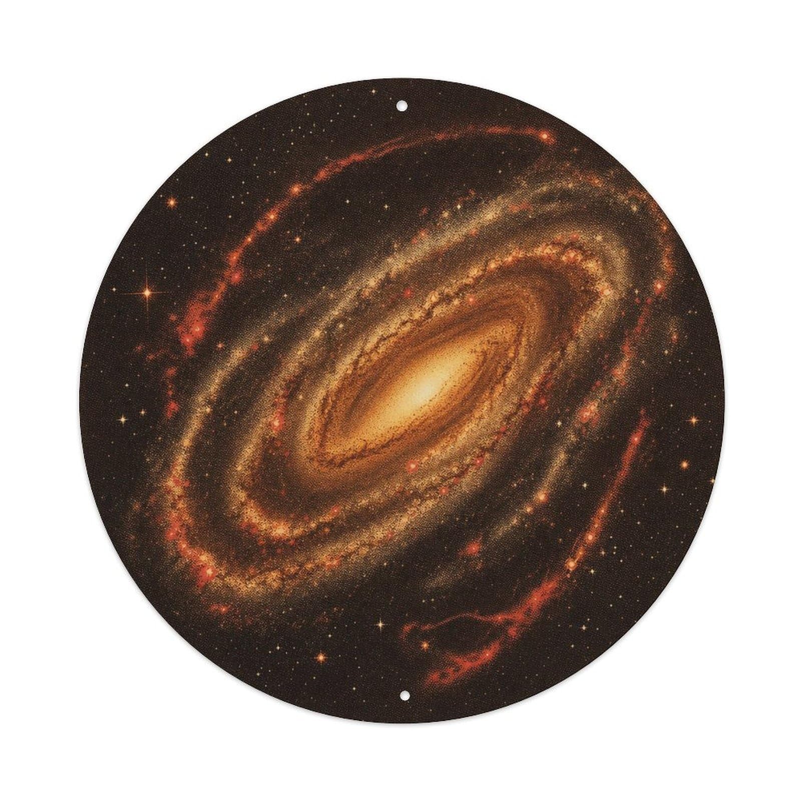 Okngb Style Space Science M106 Galaxy Scientific Archive Astronomy Metal Tin Sign Plaque Wall Decor For Cafe, Man Cave, Club Bar, Office, Home Garden Round Metal Poster 8X8inch