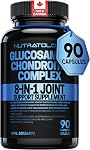 Nutratology® Glucosamine Joint Supplement with Chondroitin, MSM & Turmeric | Canadian-Made | Joint Pain Relief Supplements - 1500MG Glucosamine - Supports Healthy Joints & Cartilage - 90 Capsules