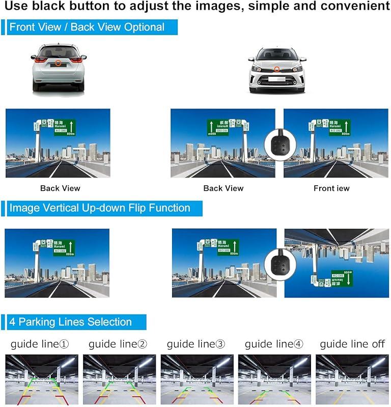 PARKVISION Tolatókamera Egyéb Gombos Váltással, Rugalmas Rögzítés