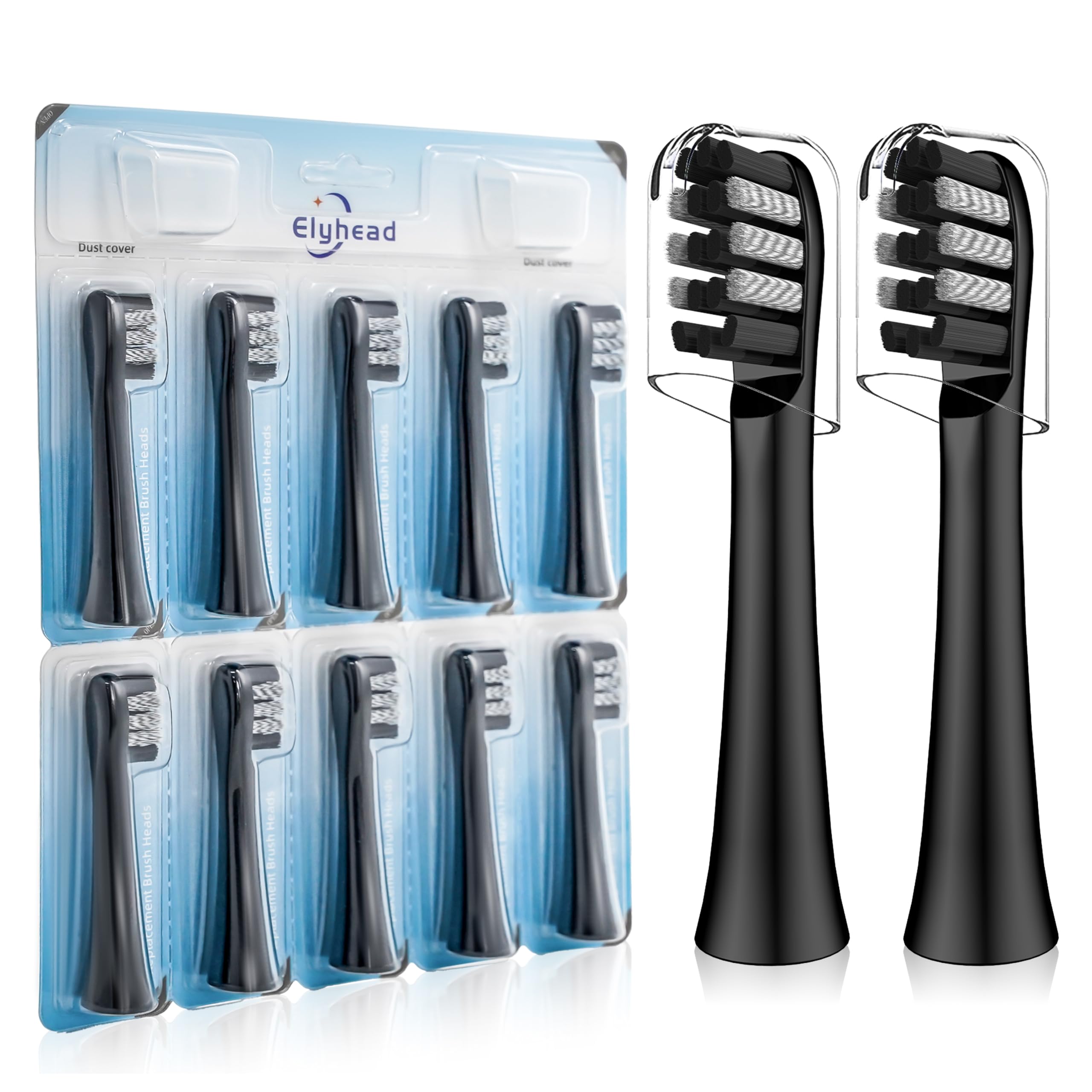 Testine di ricambio compatibili con spazzolino da denti Colgate 360 Power Charoal, nero, confezione da 10