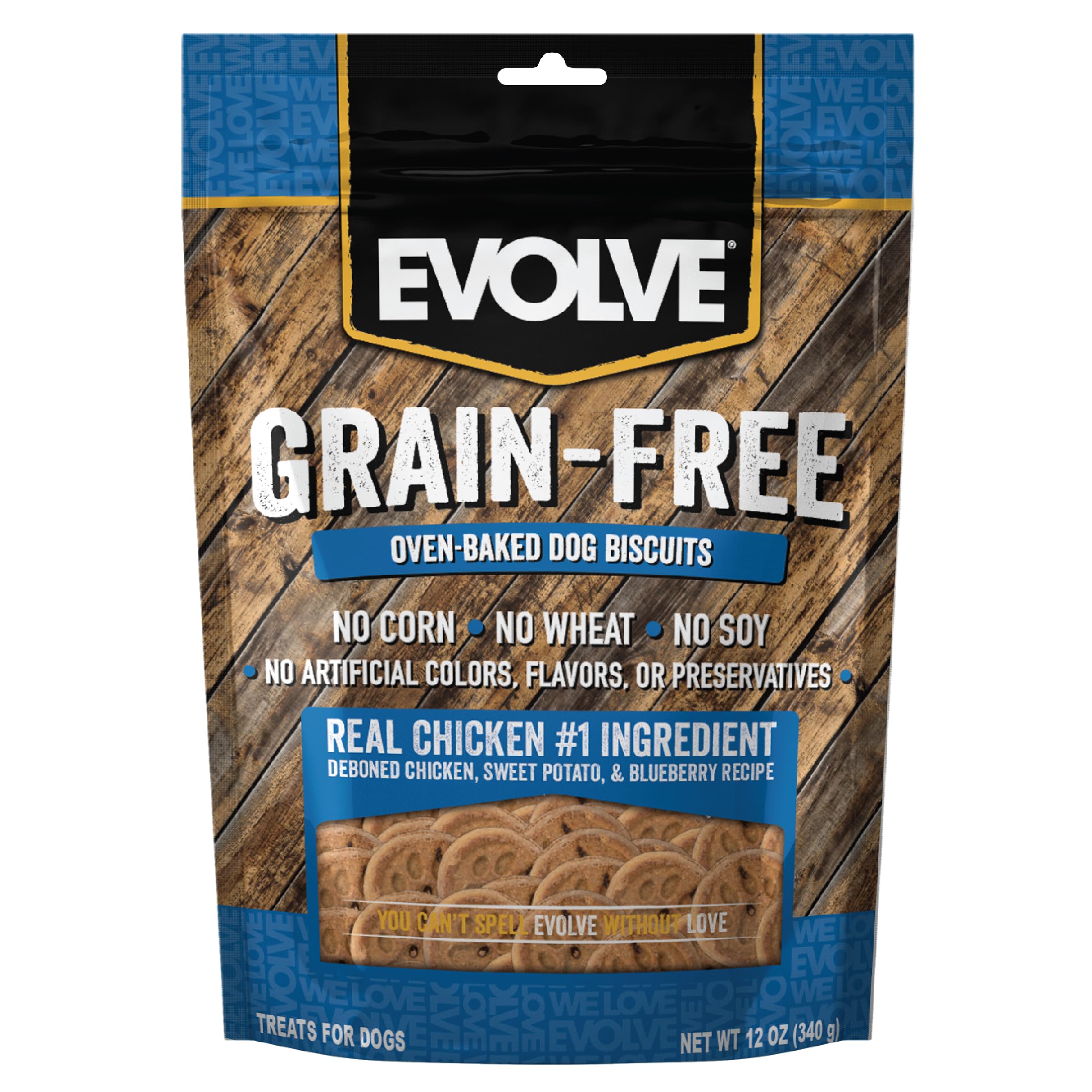 Pet Food Grain Free Deboned Chicken, Sweet Potato and Blueberry Dog Biscuits 12-Ounce