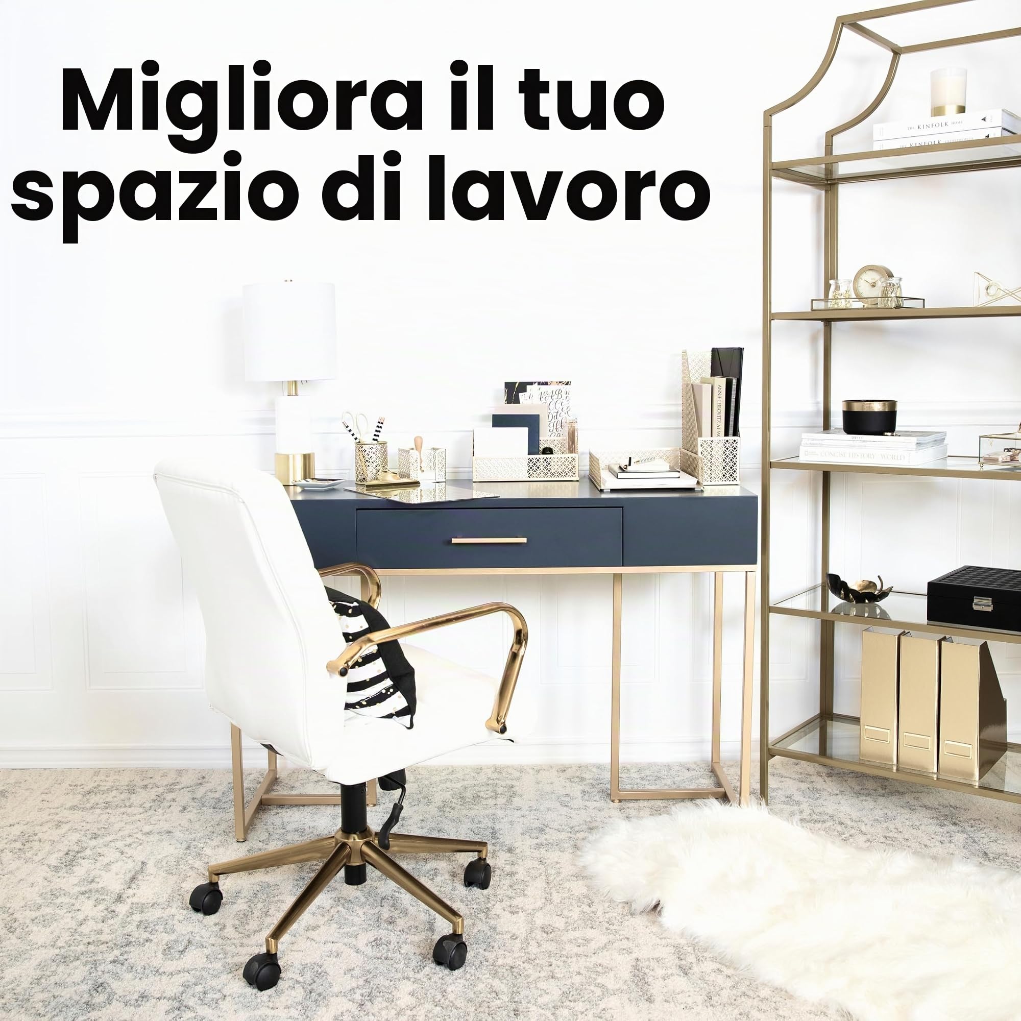 BLU MONACO - Set da scrivania, 3 pezzi 5 Piece Oro