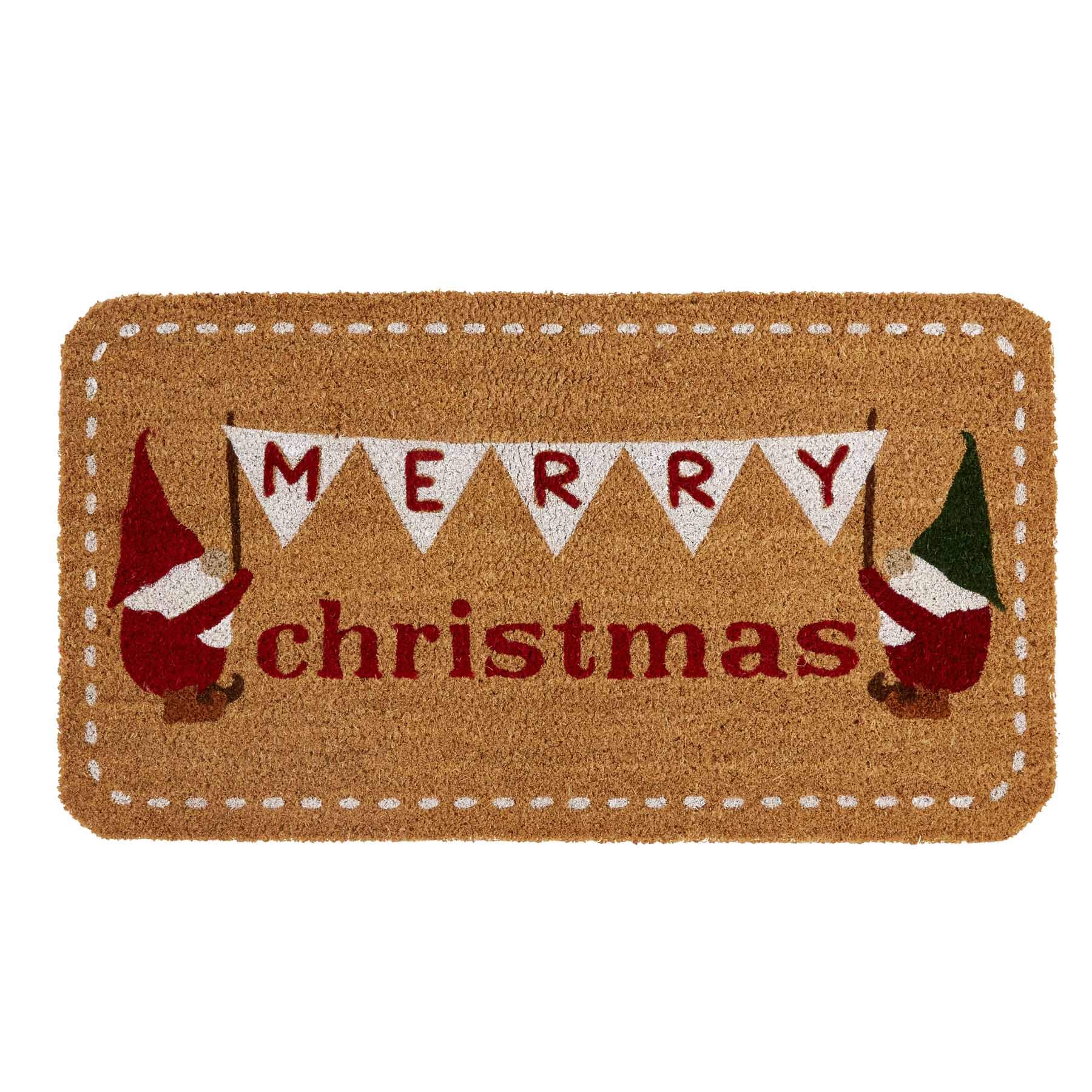 Paillasson Merry Gnome Mud Pie tapis de sol en coco extérieur pour entrée de Noël