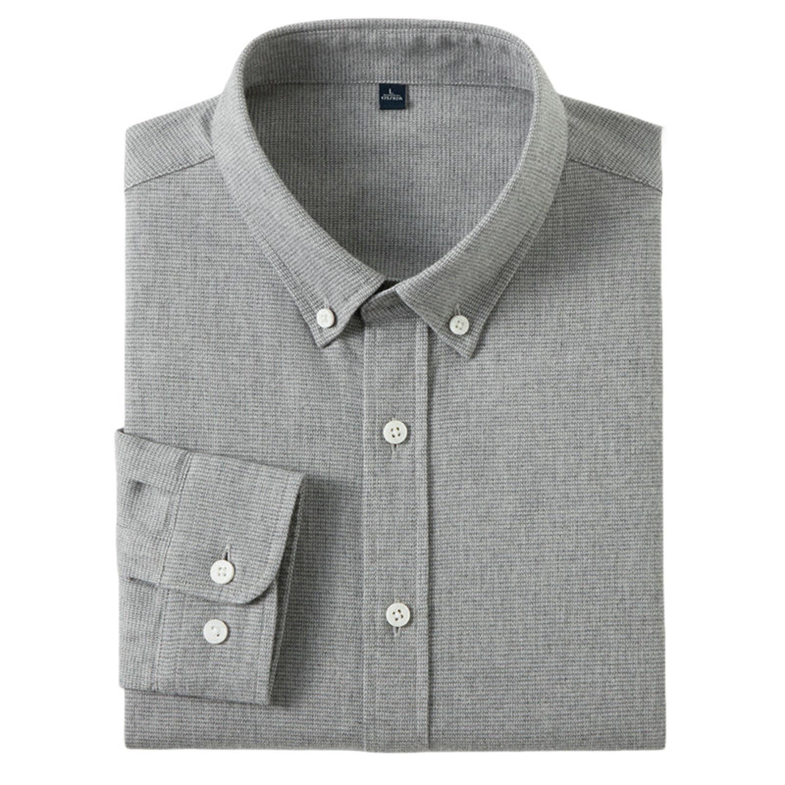 Herren Frühling Herbst Baumwolle Flanell Langarm Kariertes Atmungsaktives Business Casual Hemd