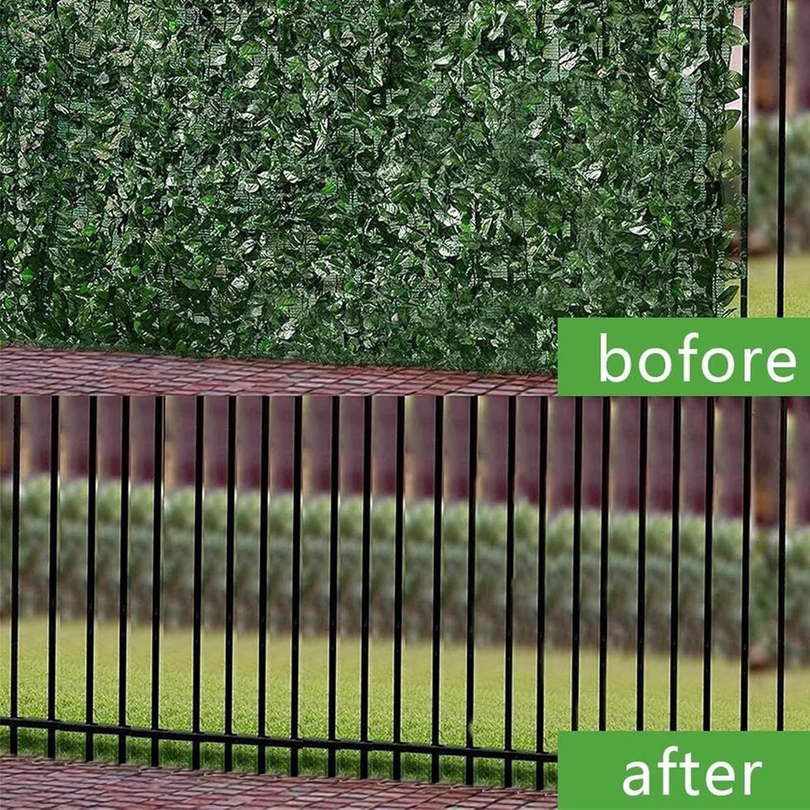 Valla De Seto Artificial De 1 X 5 M, Hojas De Hiedra Verde, Revestimiento De Balcón, Decoración De Césped, Fondo Decorativo, Protección De Privacidad, para Balcón(1x5m)