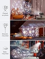 Vista 3 de Luces de proyección de copo de nieve de doble cabezal navideño, ZBPP luces LED navideñas para exteriores IP65 impermeables, lámpara de nieve