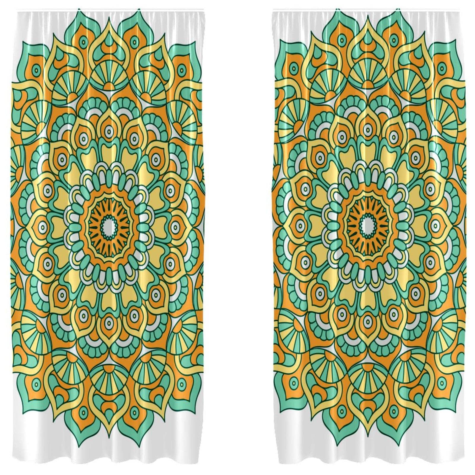 Rideaux occultants bohème pour une chambre zen au motif mandala
