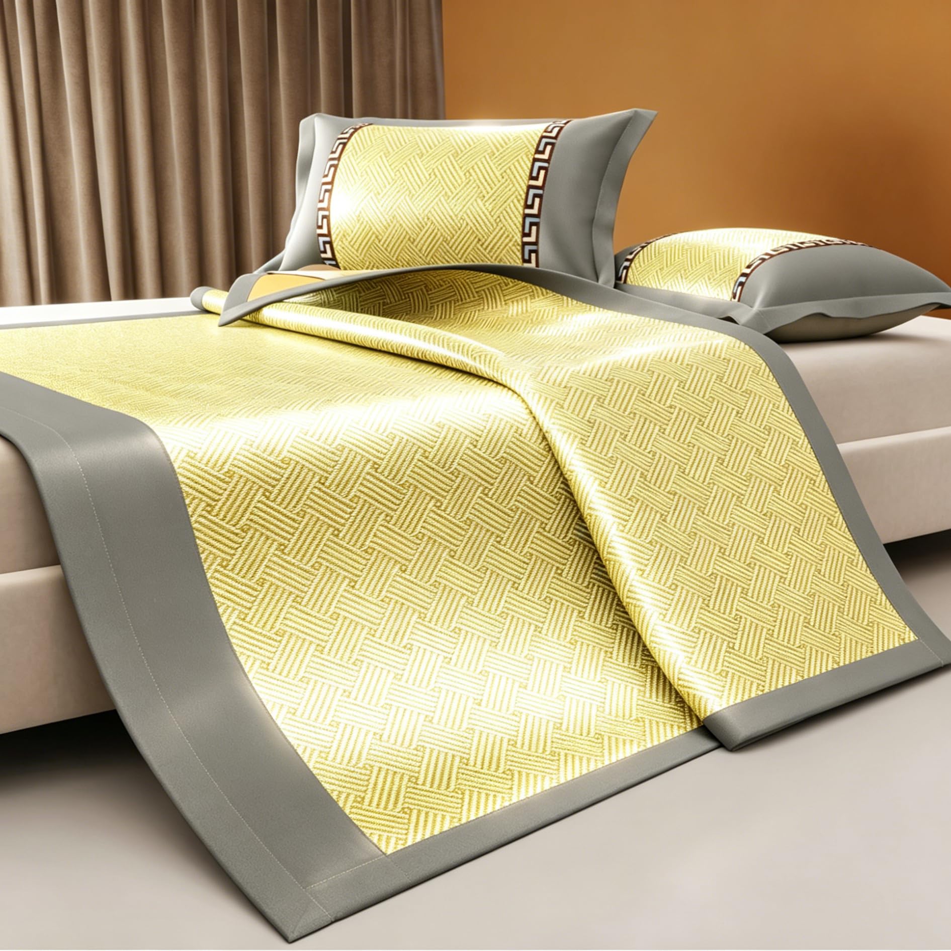 FIgpmwld Foldable Breathable Nonslip Cooling Sleeping Pad Pillowcases, Multicolor, Multiple Sizes(E,200x220cm (78.7x86.6))