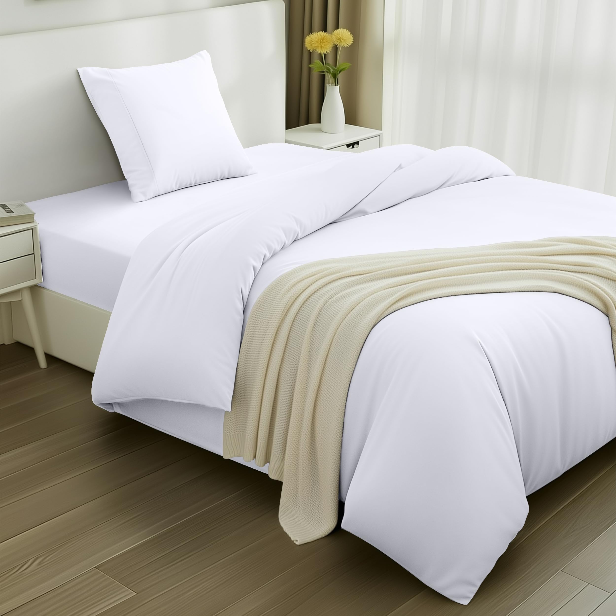 Utopia Bedding - Funda nordica Cama 150, Sabana Bajera 230x220 y Fundas Almohada (50x75cm) - Funda edredon Cama 150 - Juego de Cama de Microfibra cepillada Suave (Gris) — view 26